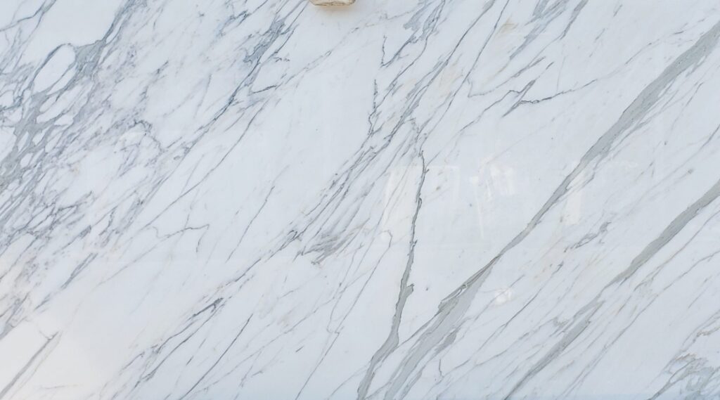 White Calacatta marble with natural gray veining