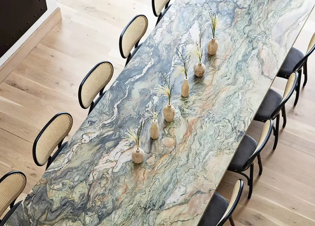 Fusion Blue Quartzite countertop with expressive natural movement