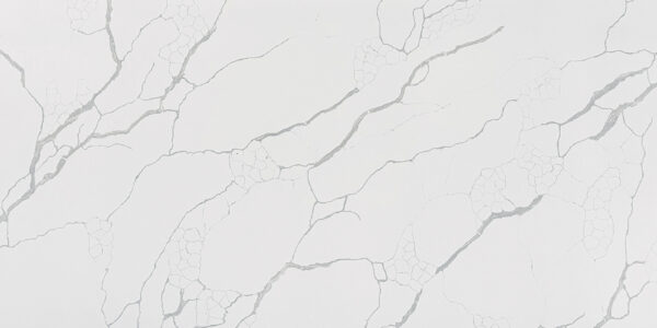 Arabescato IR Quartz by Venezia Surfaces with white background cream shade and gray veins