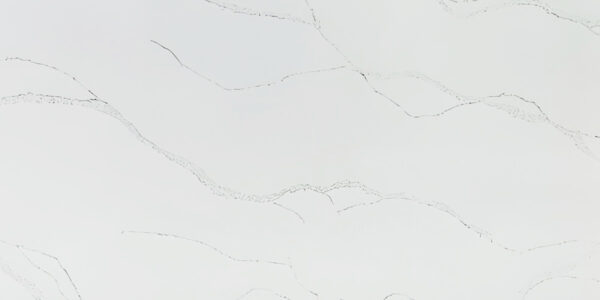 Borghini Silver Jumbo Quartz by Venezia Surfaces with silvery white background and light gray veins
