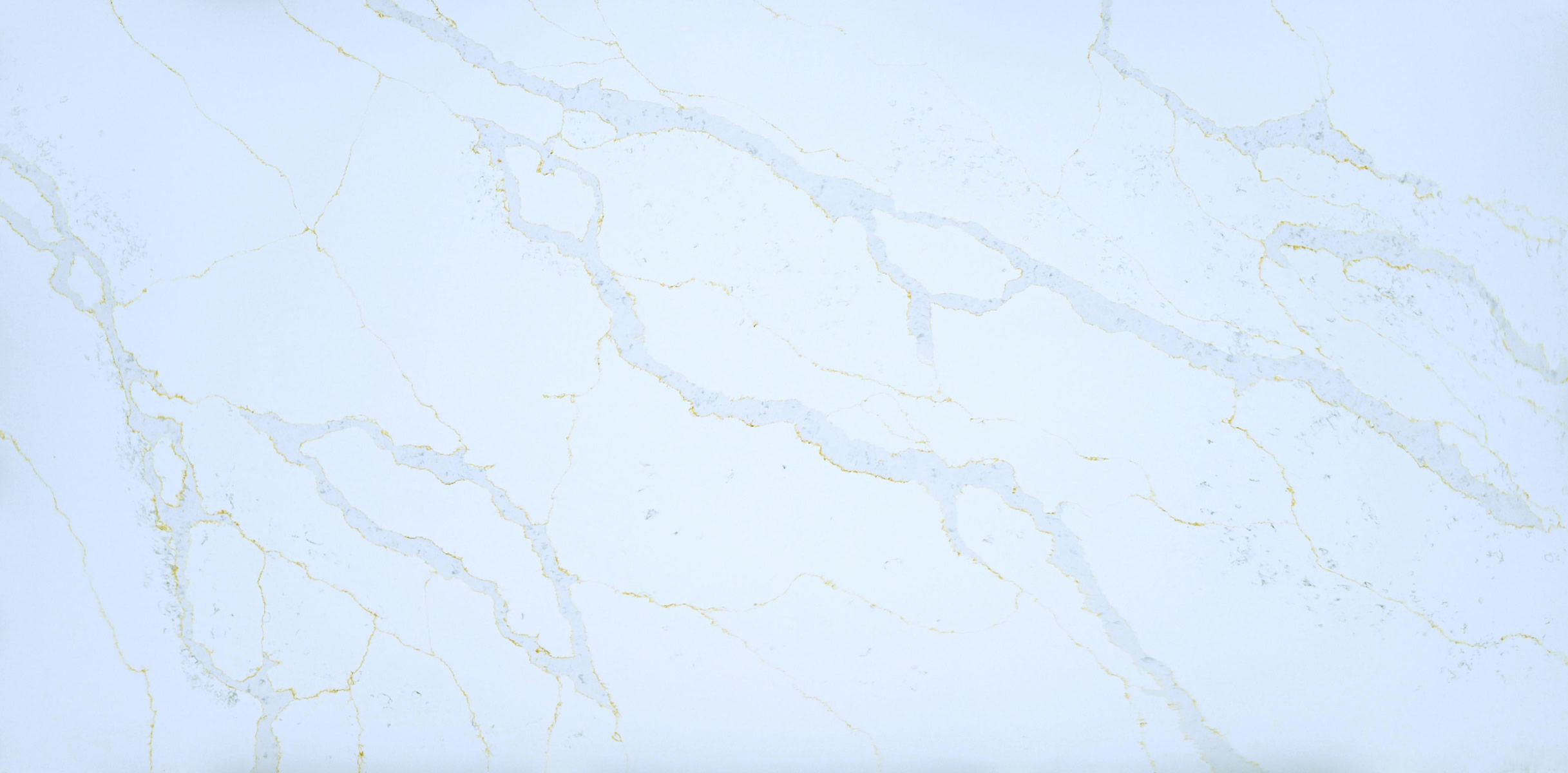 Calacatta Sands Quartz by Venezia Surfaces with white background gray veins and soft gold accents