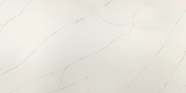 Calacatta Lincoln Jumbo Quartz by Venezia Surfaces with light cream background and subtle gray veining