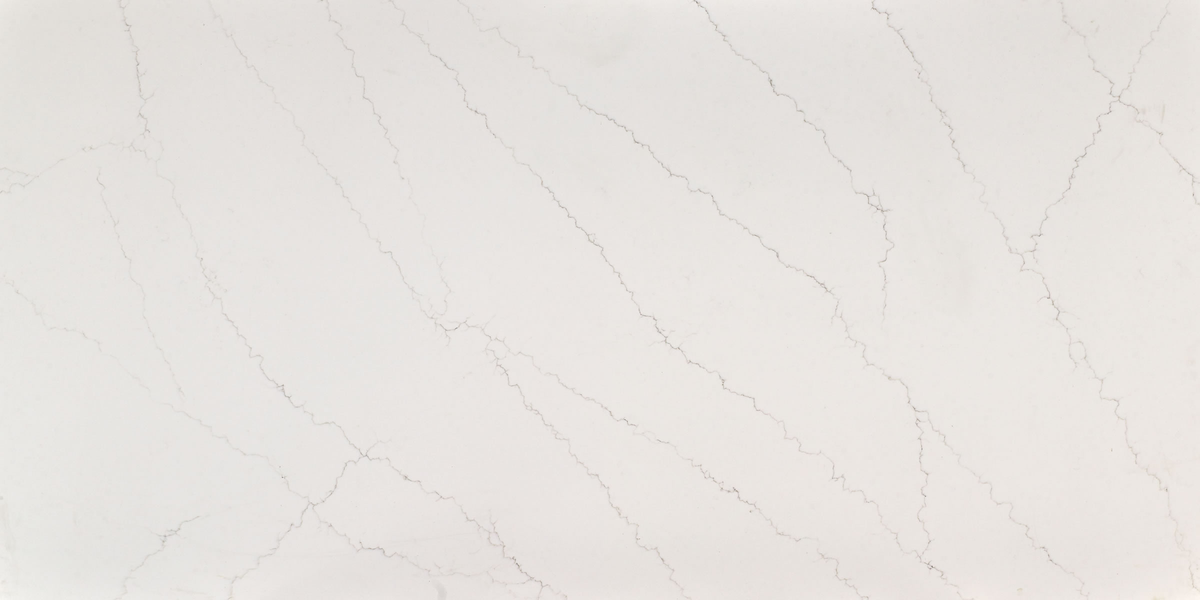 Calacatta Marseille Duo Quartz by Venezia Surfaces with white background and fine gray veining
