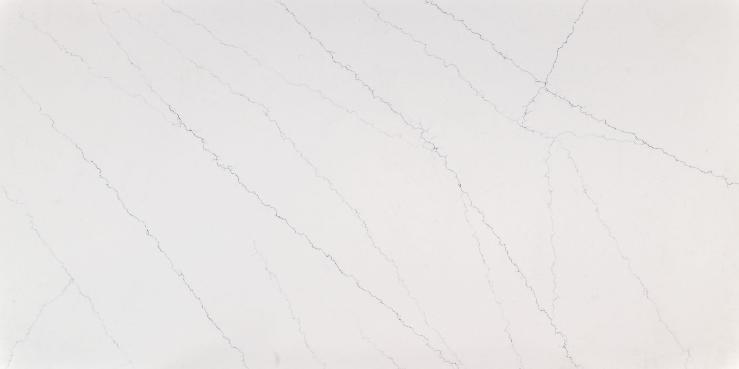 Calacatta Marseille Gold Quartz by Venezia Surfaces with white background and soft gold gray veining