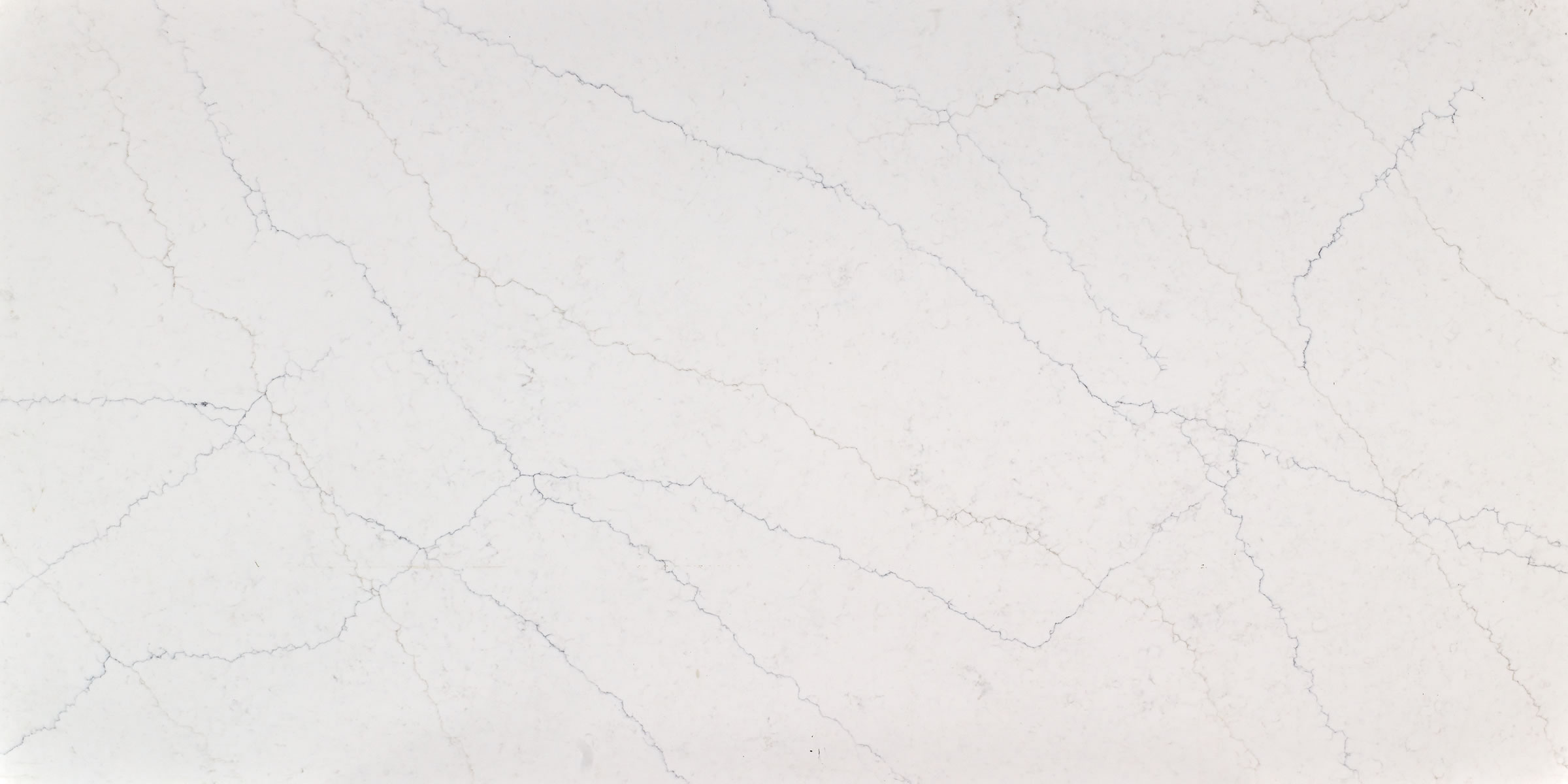 Calacatta Marseille Silver Quartz by Venezia Surfaces with white background and silver gray veining