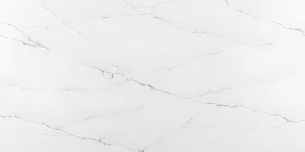 Calacatta Palermo Quartz by Venezia Surfaces with white background and fine gray veining