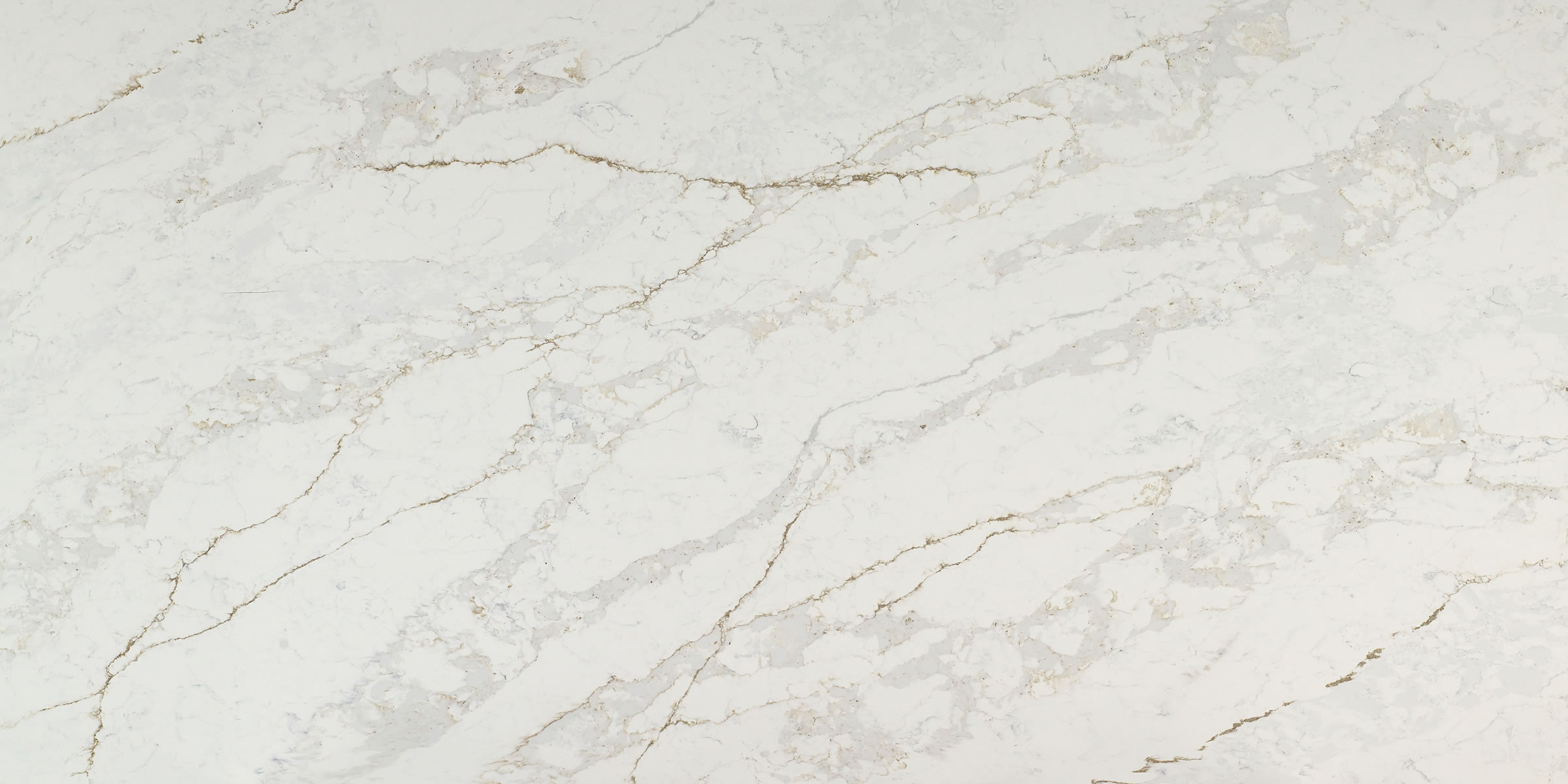 Calacatta Milano Quartz by Venezia Surfaces with light gray background and gray veining