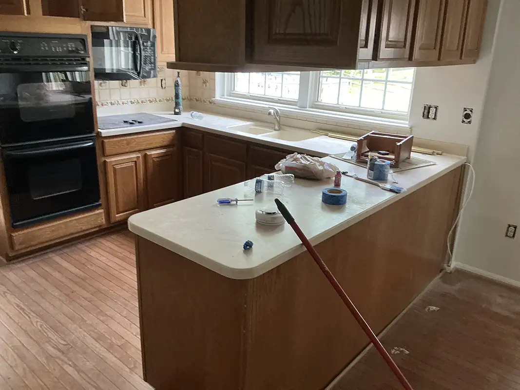 Kitchen or bathroom countertops before installation