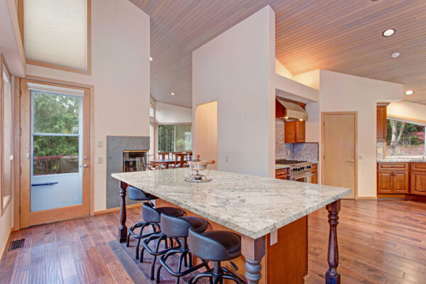 African Rainbow granite kitchen countertop installation