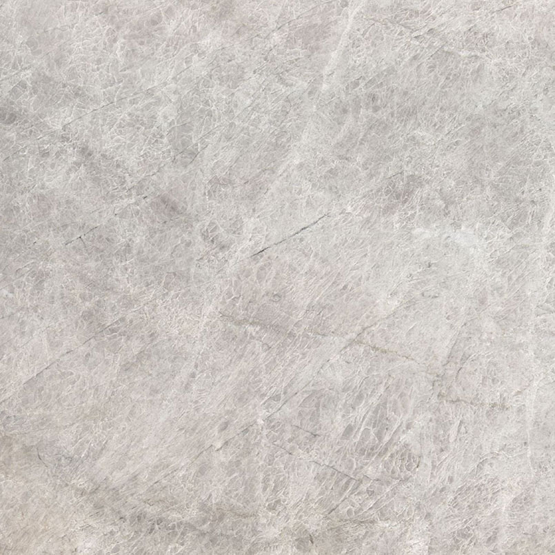 Allure quartzite surface with soft gray and cream mineral movement