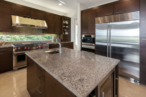 Arctic Sand granite countertop installation