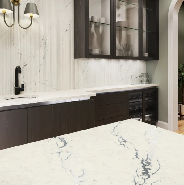 Cambria Berkshire Steel Sculpted quartz application