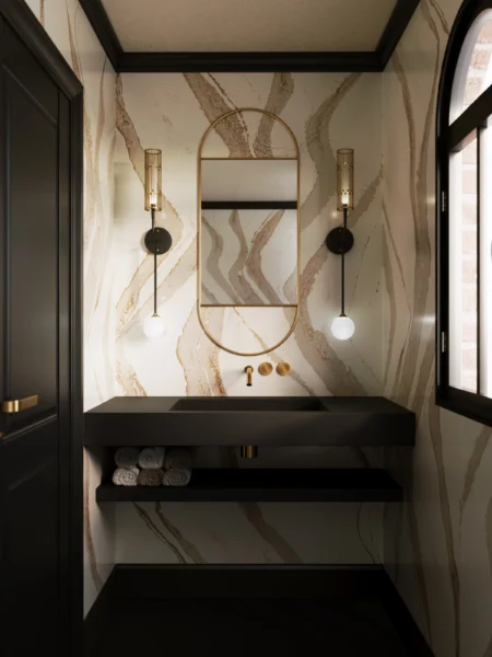 Cambria Brittanicca Gold Cool quartz application