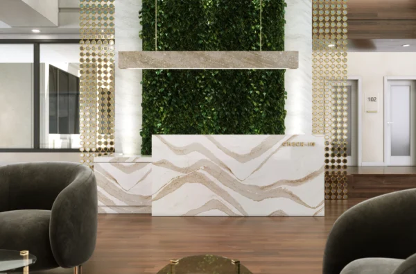 Cambria Brittanicca Gold Cool quartz application