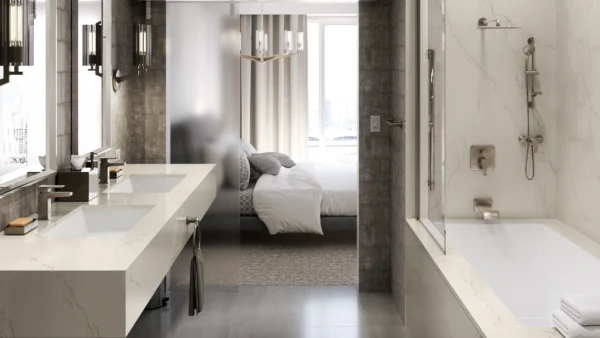Cambria Inverness Frost quartz application