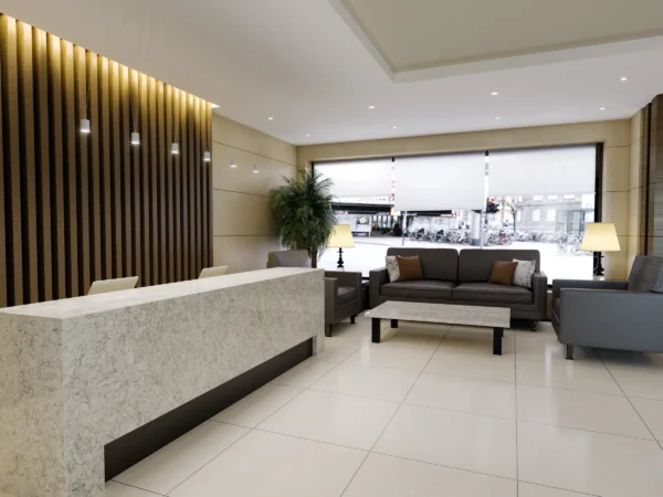 Cambria Pendle Hill quartz application