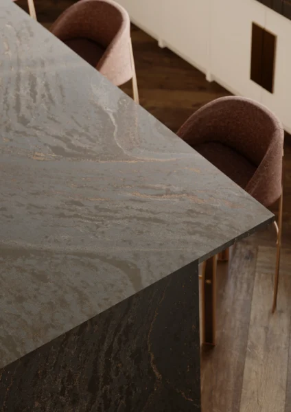 Cambria Remington Brass quartz application