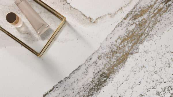 Cambria Windsor Brass quartz styled detail