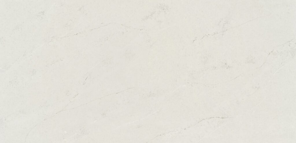 Silestone Lightborne full slab with a creamy white background with delicate gray veins and subtle mottling